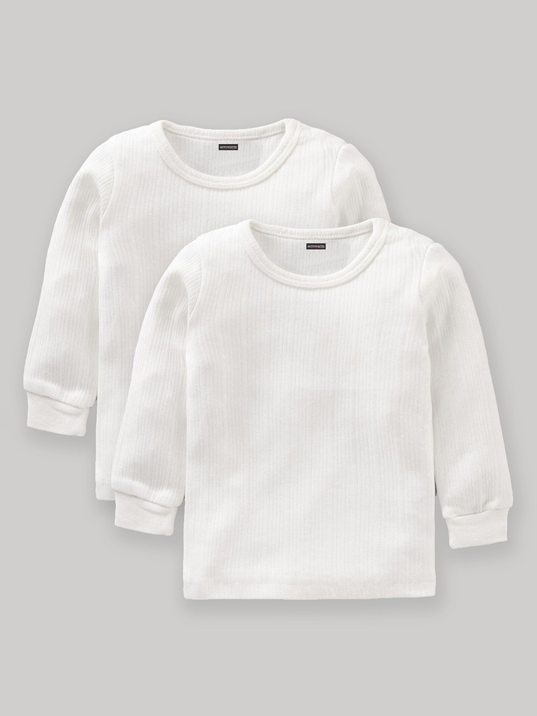 

Aerowarm Infant Boys Pack of 2 Striped Thermal Tops, White