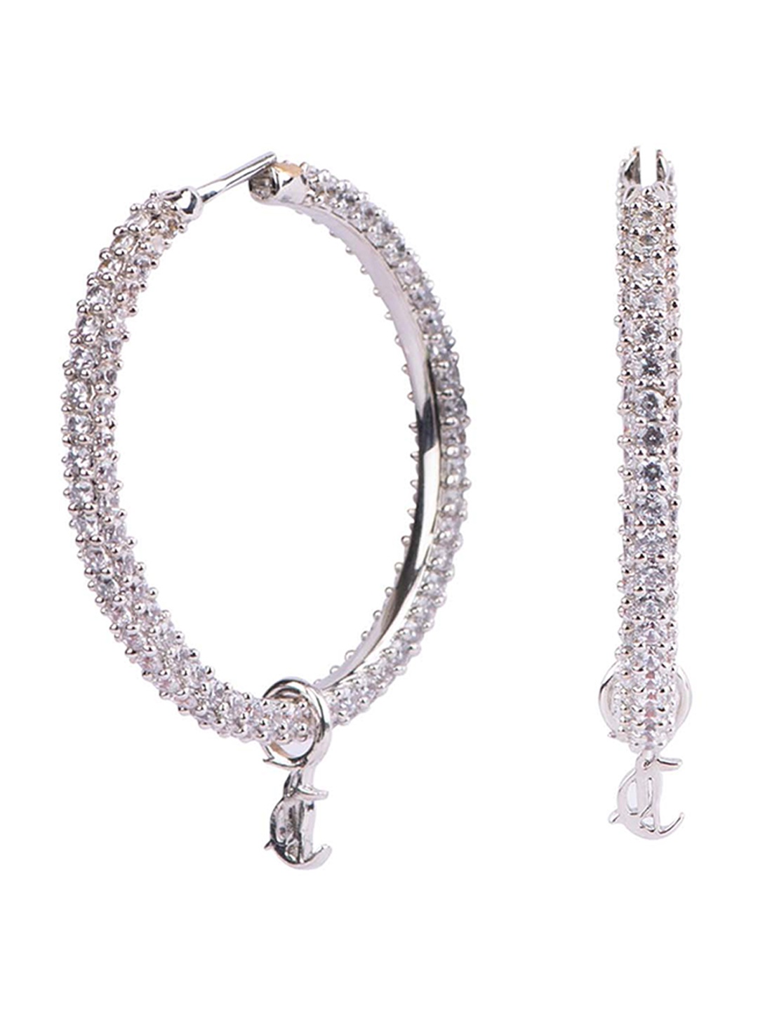 

Juicy Couture Cubic Zirconia Hoop Earrings, Silver