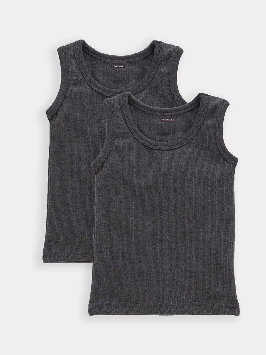 

Aerowarm Infant Boys Pack of 2 Striped Thermal Tops, Charcoal