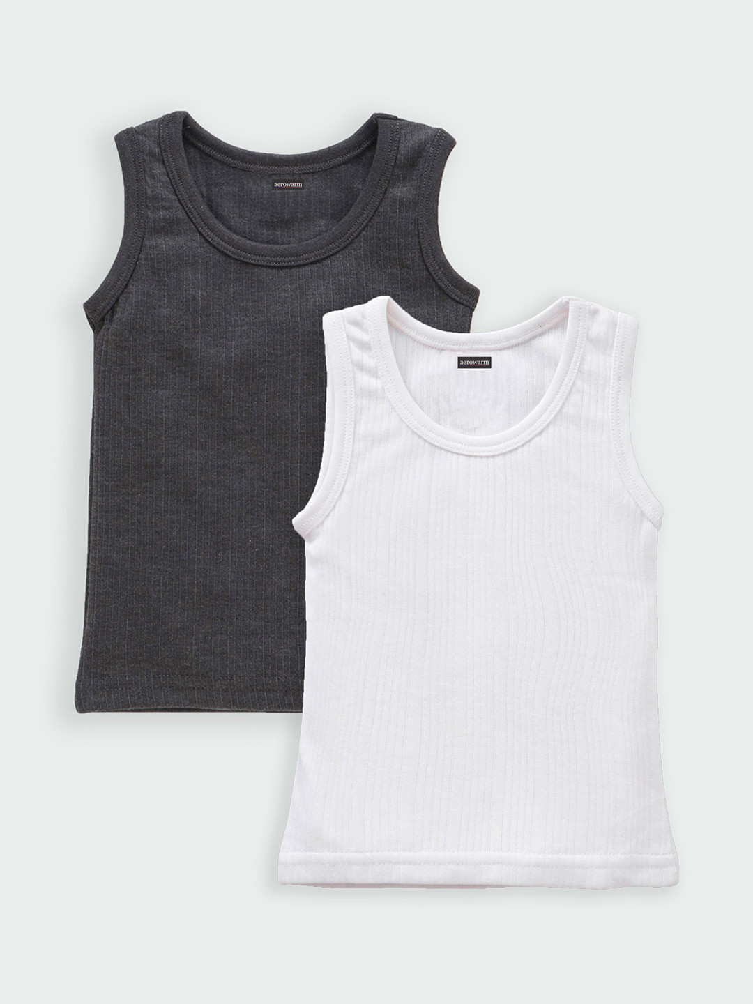 

Aerowarm Infant Boys Pack of 2 Striped Thermal Tops, Charcoal