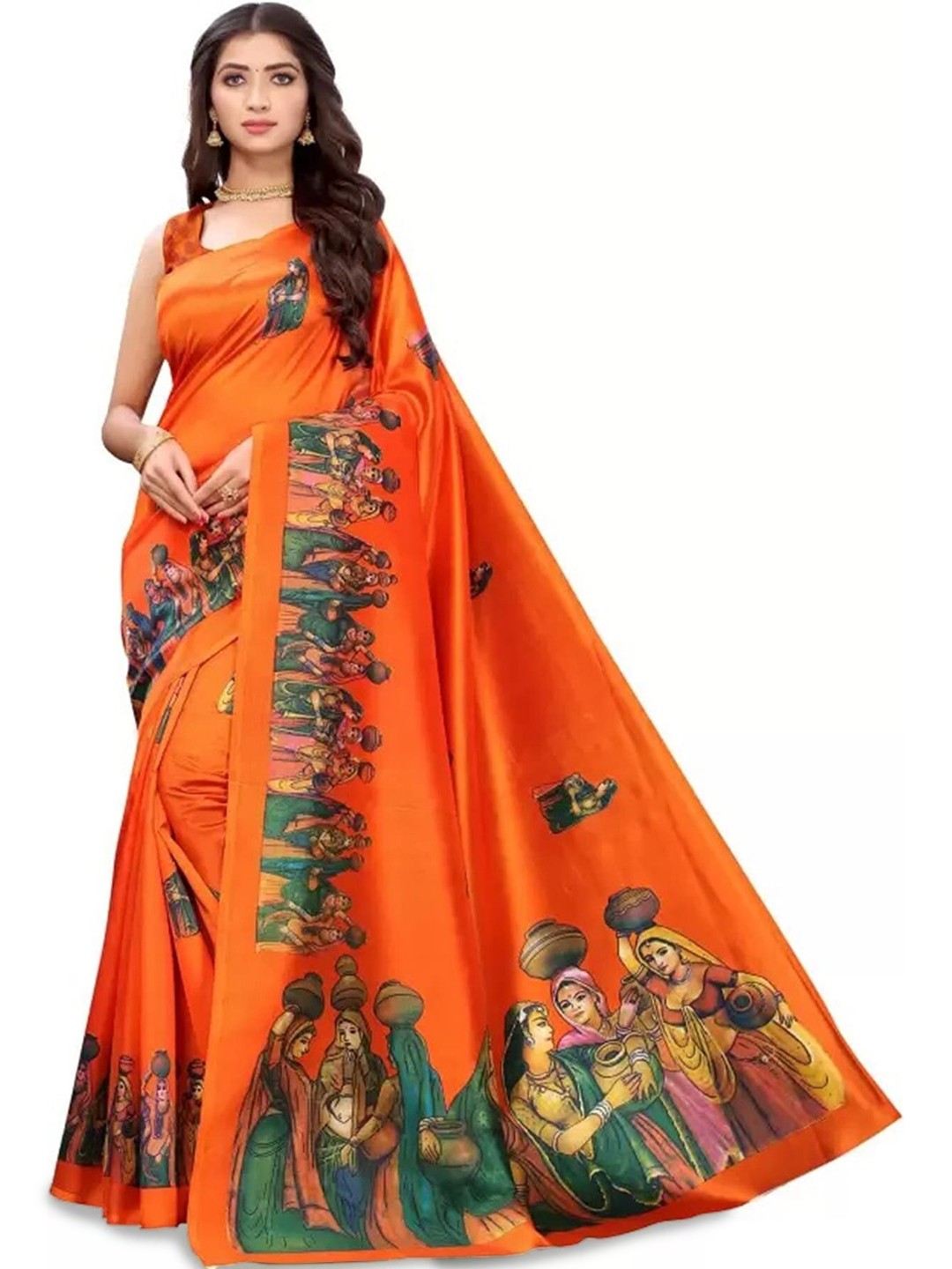 

Mitera Ethnic Motifs Banarasi Saree, Orange