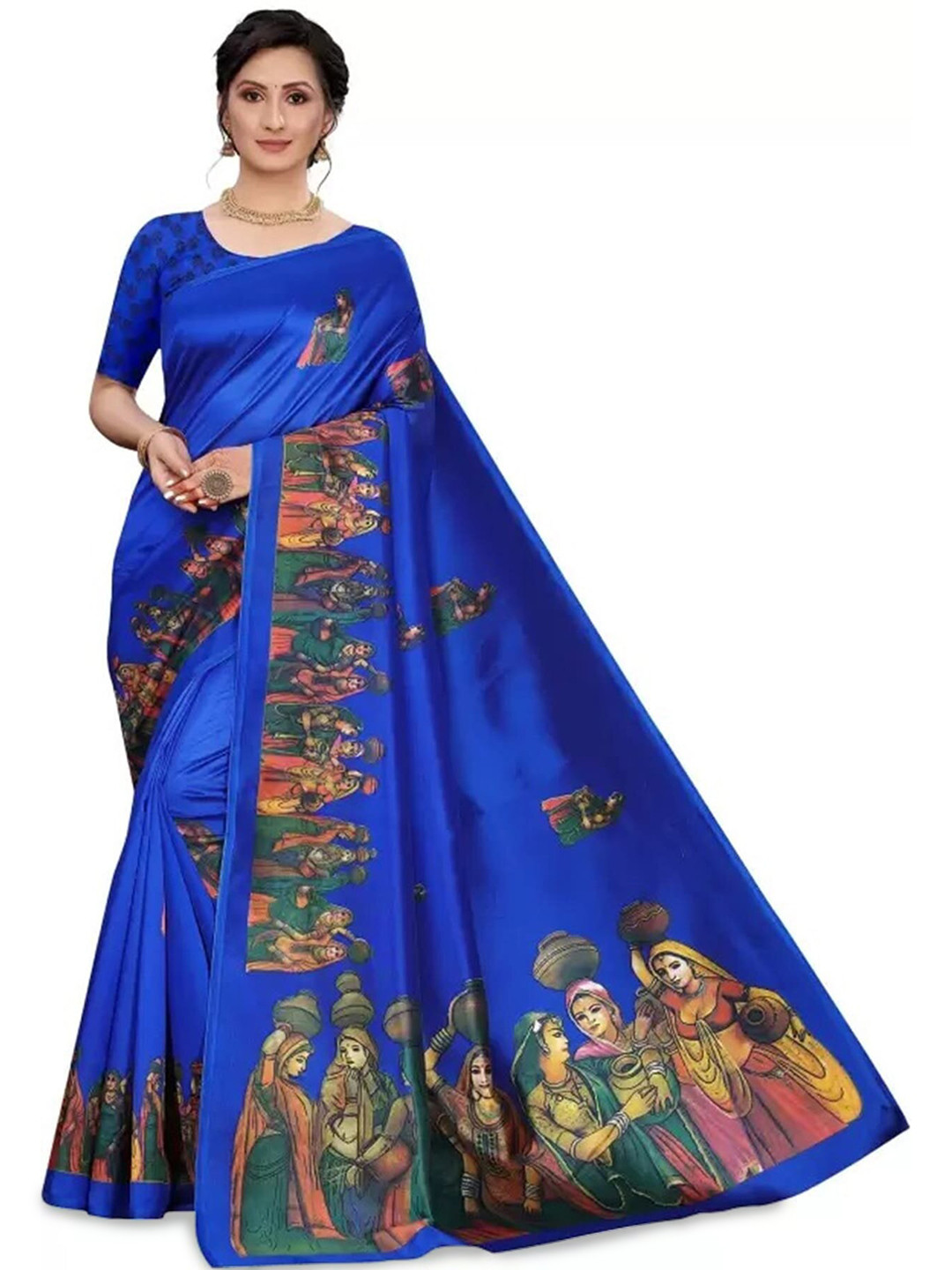 

Mitera Ethnic Motifs Banarasi Saree, Blue
