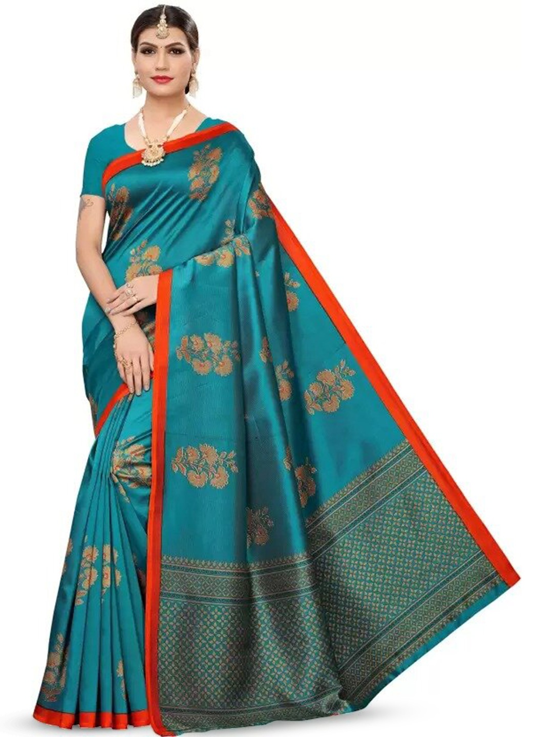 

Mitera Ethnic Motifs Banarasi Saree, Blue