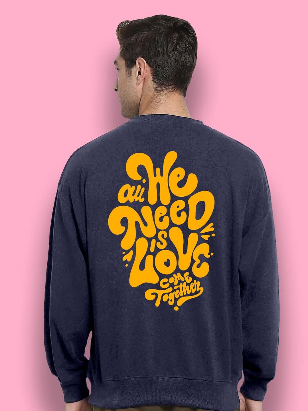 

FTX Typography Printed Round Neck Long Sleeves Oversized Pullover Sweatshirt, Blue