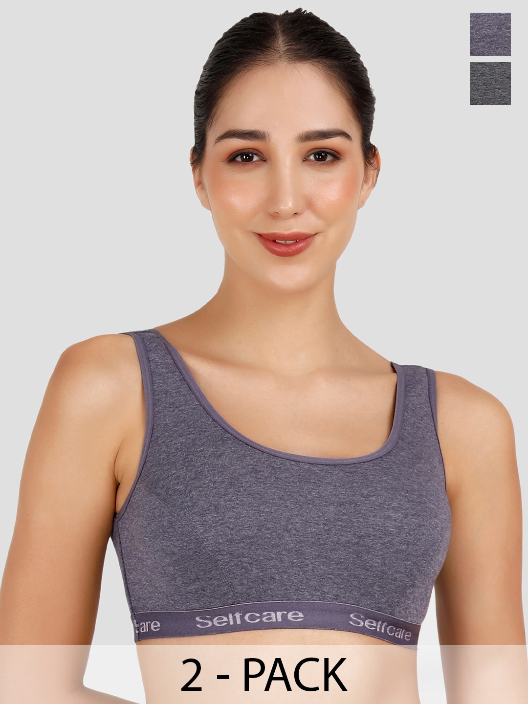 

SELFCARE Pack Of 2 Cotton Thermal Tops, Blue