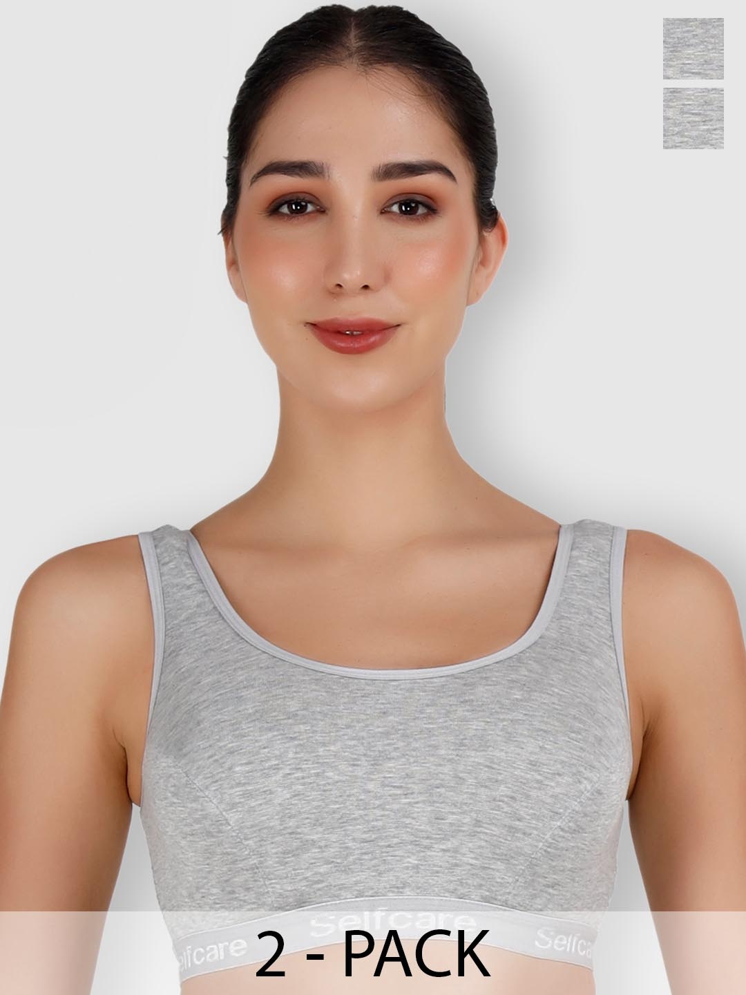 

SELFCARE Pack Of 2 Thermal Tops, Grey