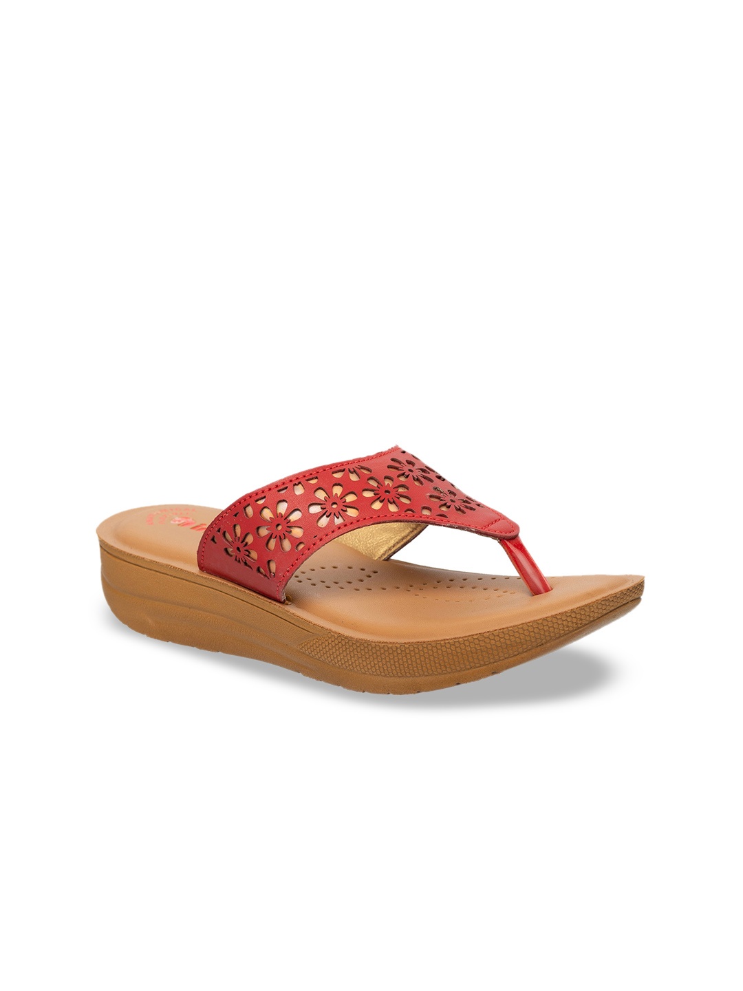 

Inblu Textured Lightweight & Anti Skid Open Toe Flats, Red