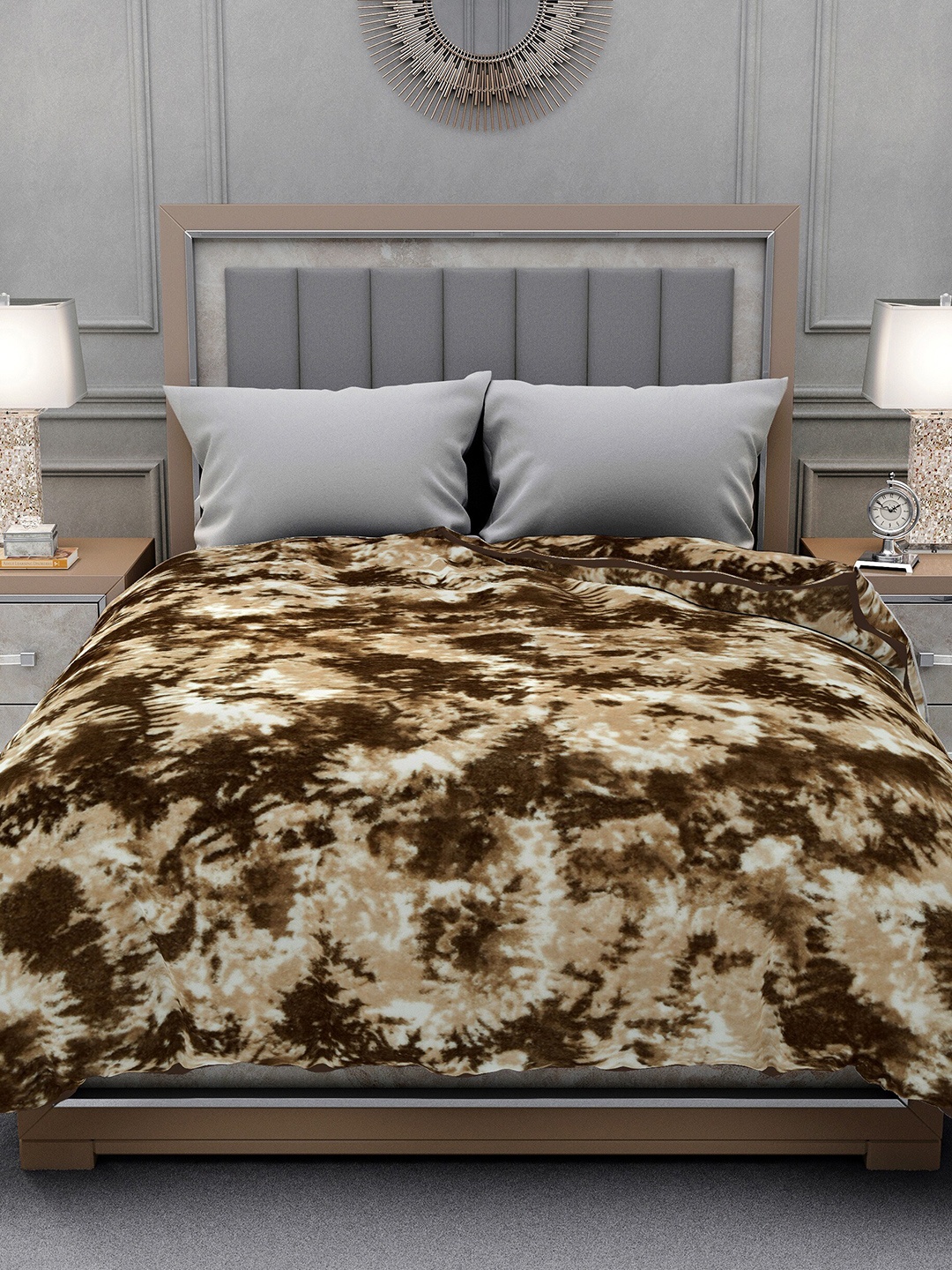

Spangle Green Abstract Printed Mink Heavy Winter 500 GSM King Double Bed Blanket