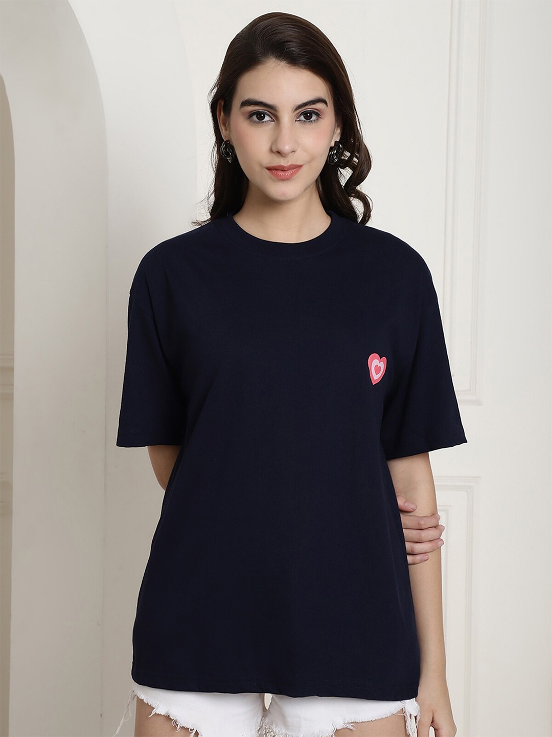 

BAESD Typography Printed Drop-Shoulder Oversized Cotton T-shirt, Black
