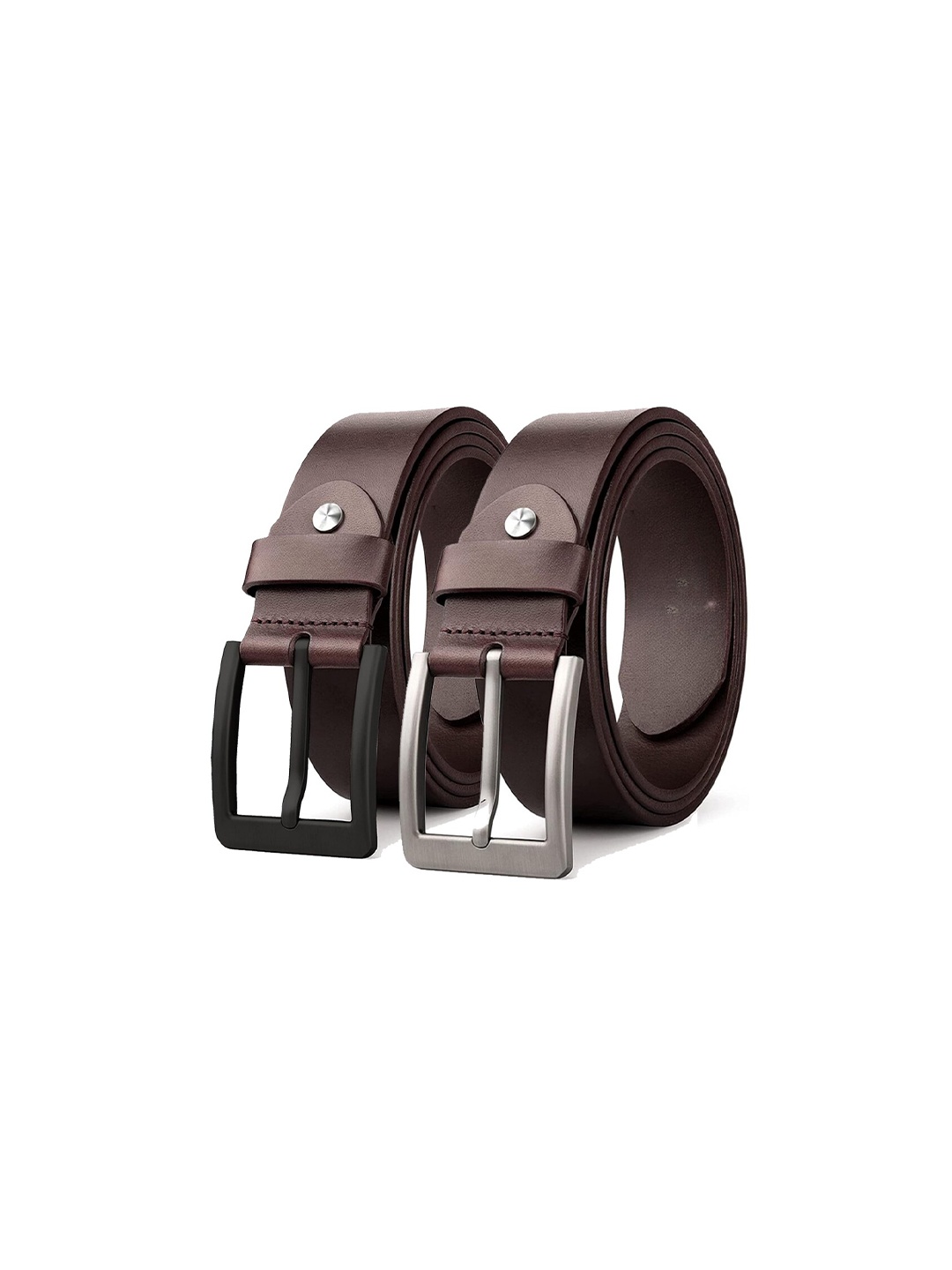 

Roadster Men Set Of 2 Leather Belts, Brown