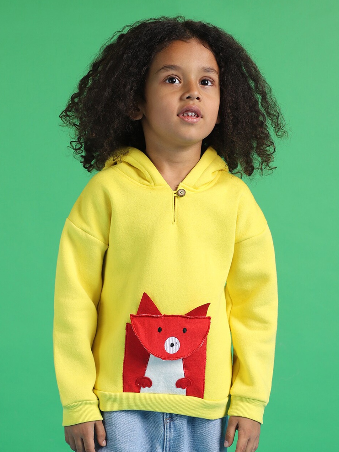 

Nauti Nati Boys Graphic Printed Antimicrobial Applique Hooded Pullover Sweatshirt, Yellow
