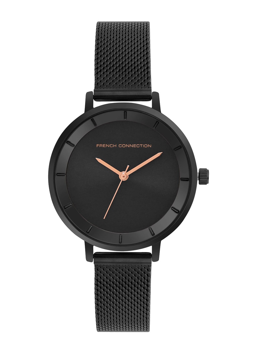 

French Connection Women Stainless Steel Bracelet Style Straps Analogue Watch FCN00016F, Black