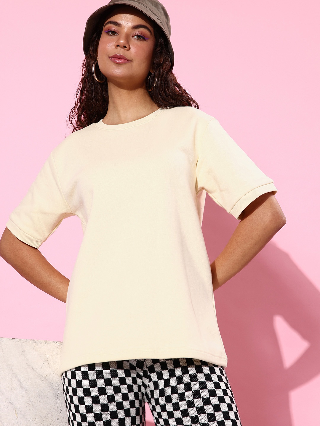 

DILLINGER Fleece Longline Oversized Sweatshirt, Off white