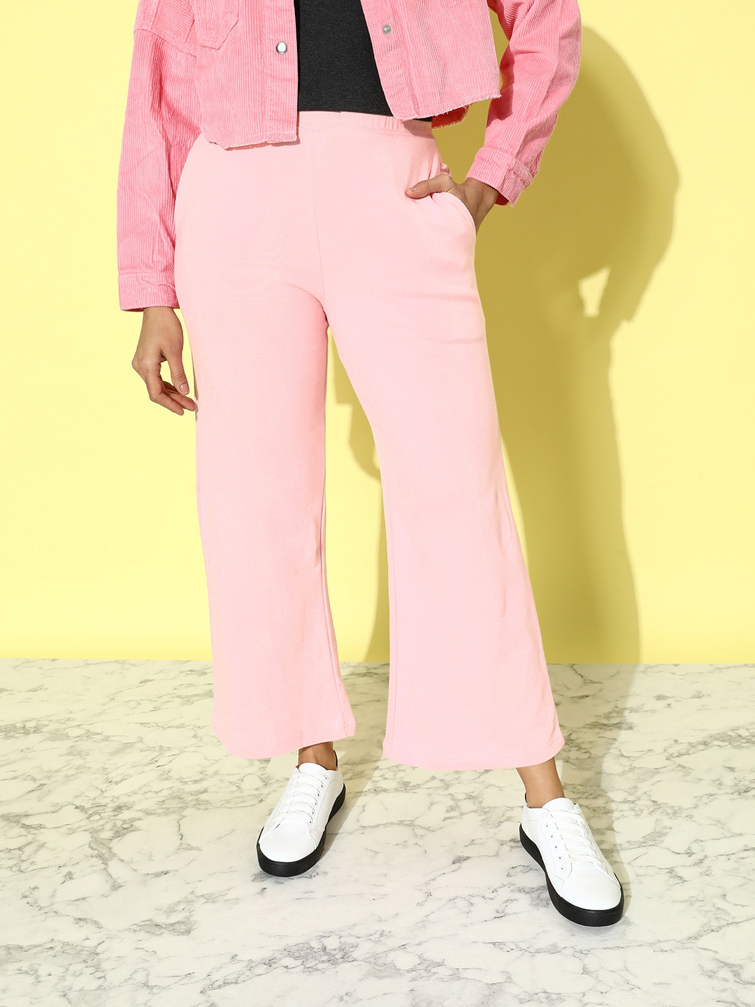 

DILLINGER Women Solid Relaxed Fit Track Pant, Pink