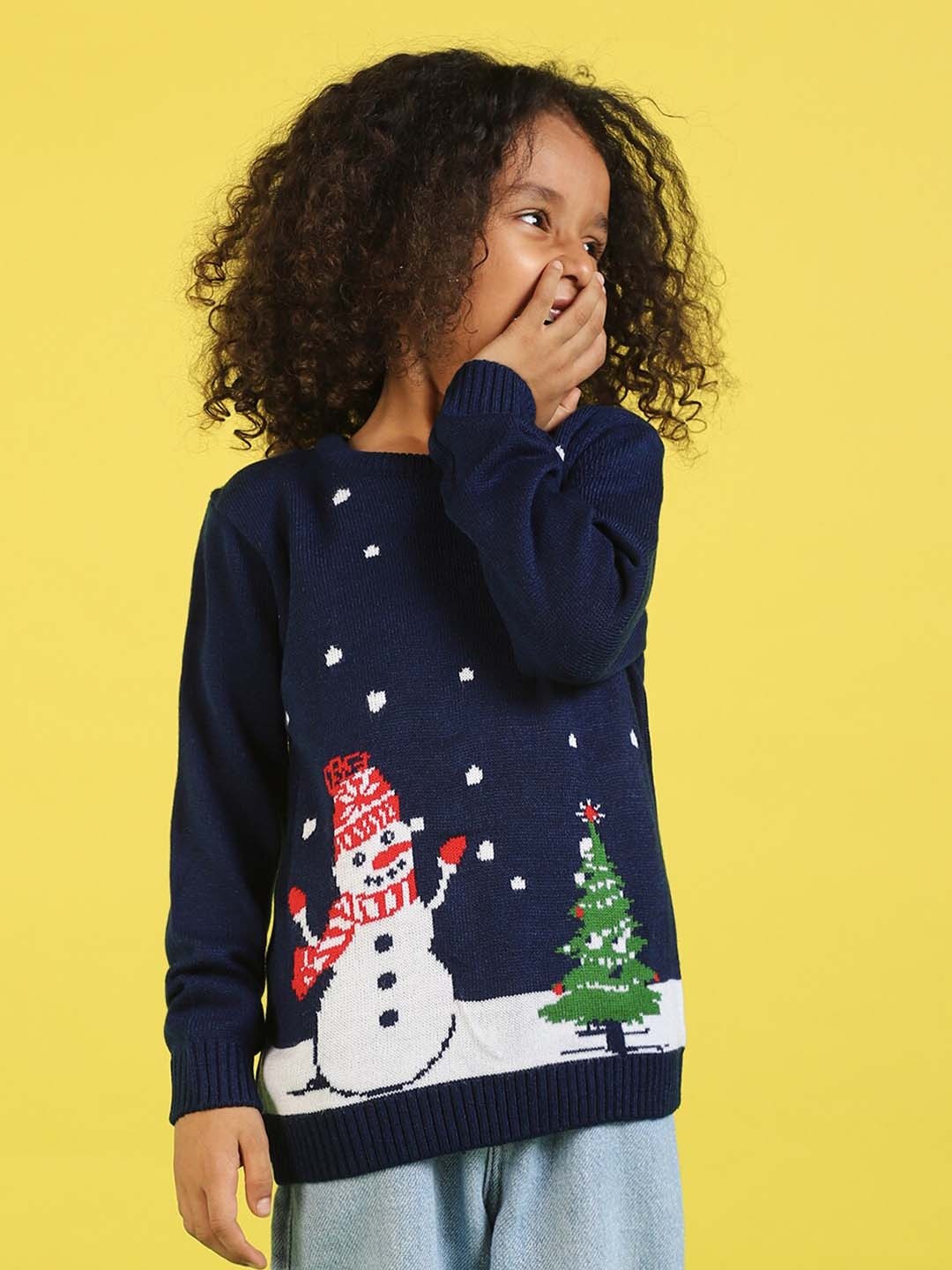 

Nauti Nati Boys Graphic Printed Jacquard-Knit Ribbed Acrylic Pullover, Navy blue