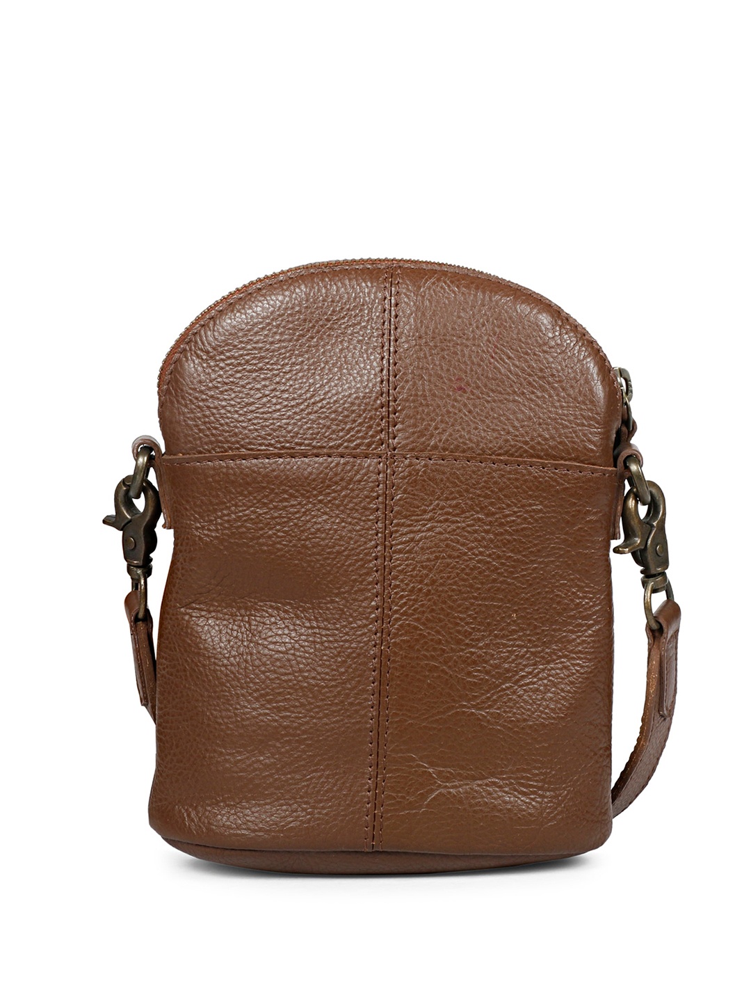

Favore Textured Leather Bucket Sling Bag, Brown