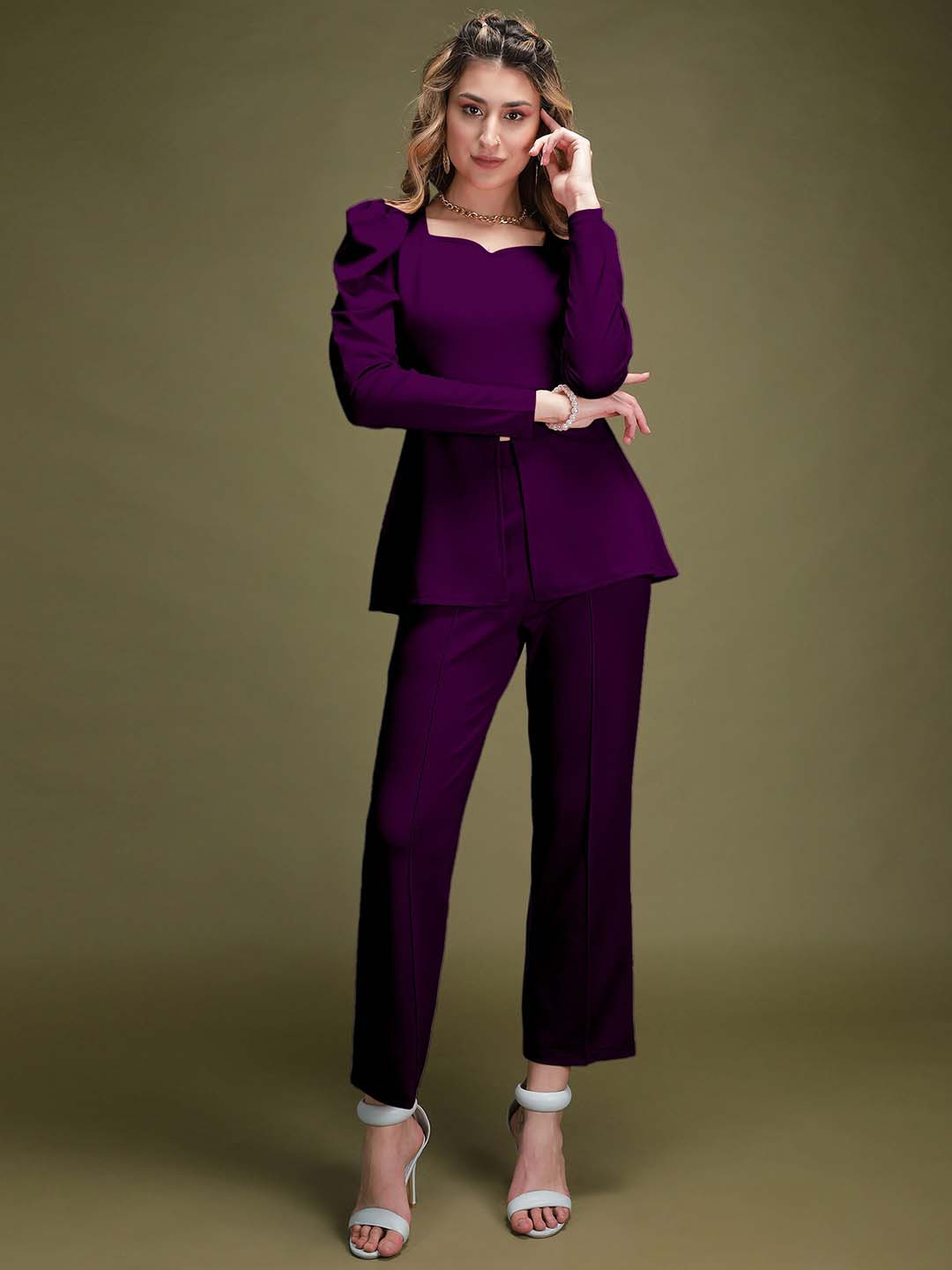 

N N ENTERPRISE V-Neck Co-Ords, Purple