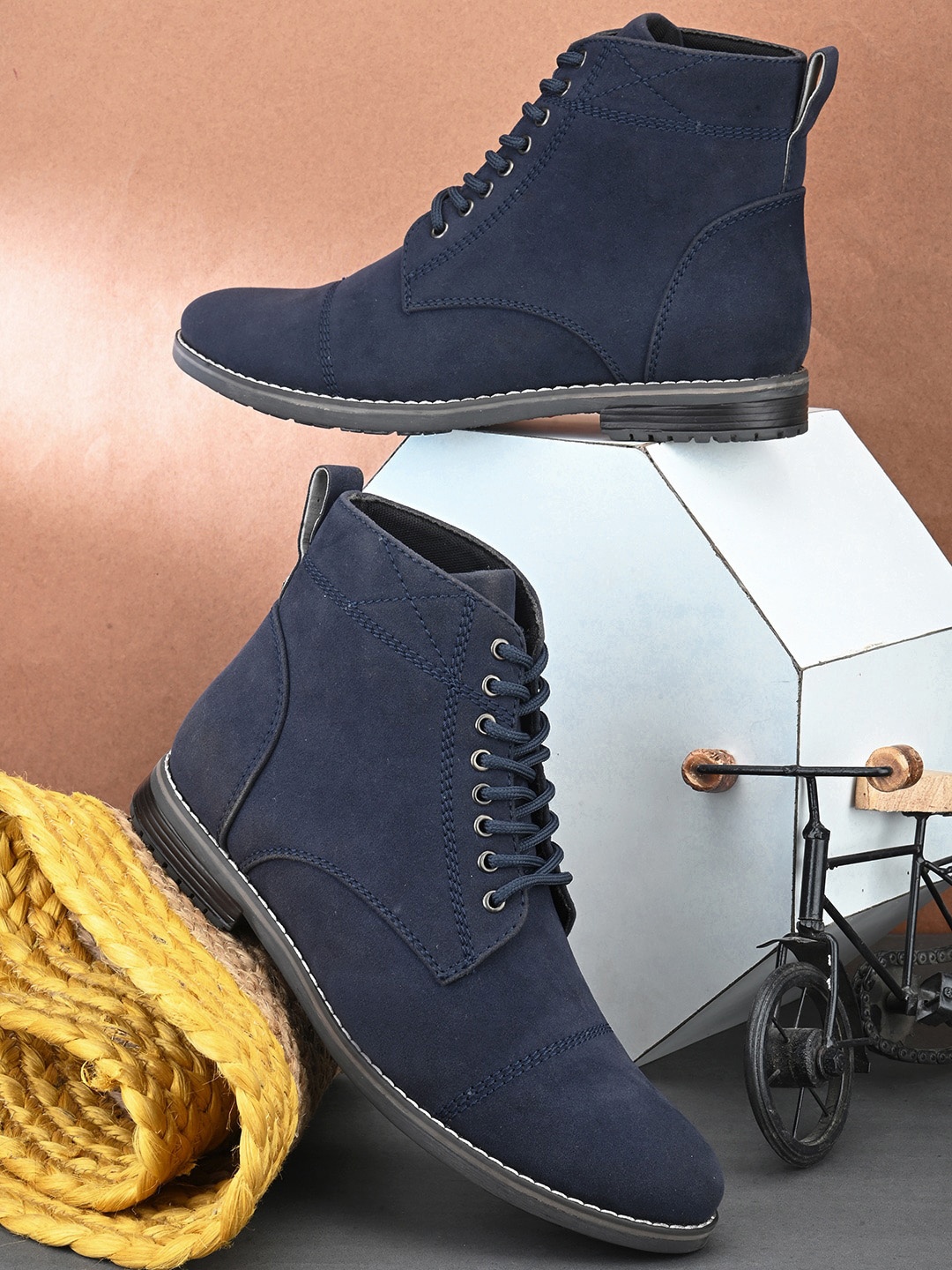 

Provogue Men Casual Lace Up Boots, Blue