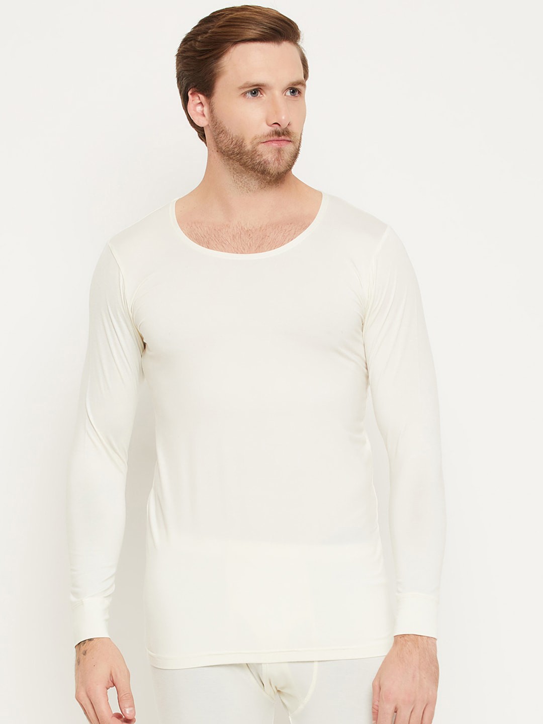 

NEVA Round Neck Skin Fit Thermal Top, Off white