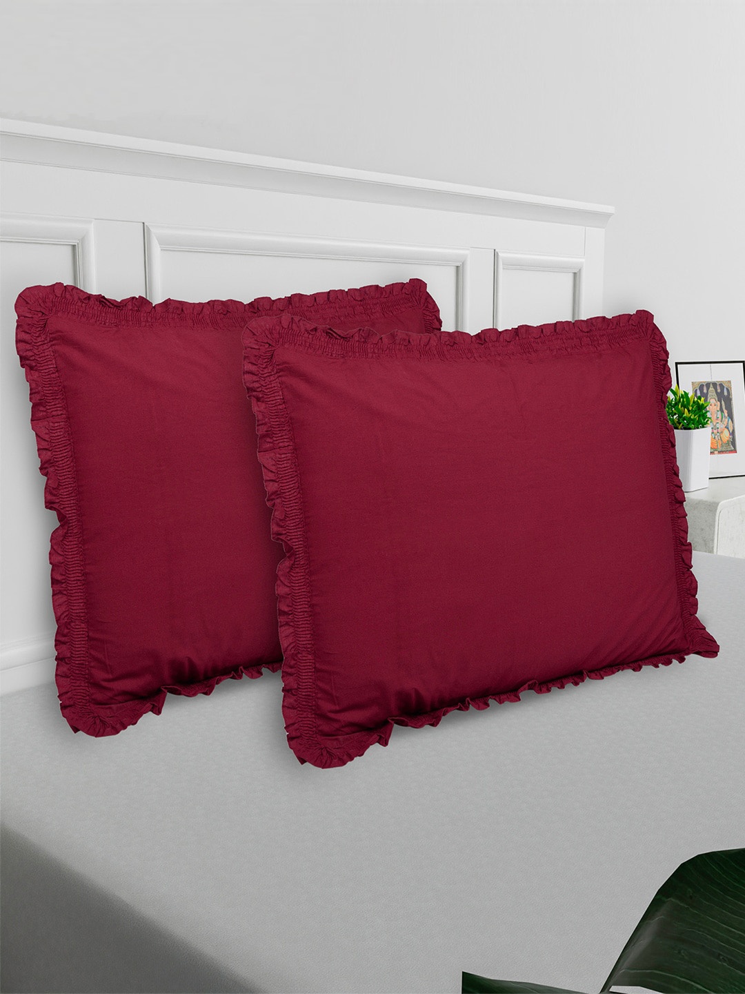 

Kuber Industries Maroon 6 Pieces Pure Cotton Pillow Covers