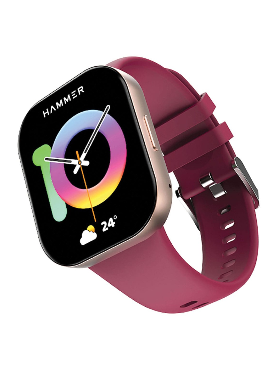 

HAMMER Unisex Robust 1.96" AMOLED Biggest Display BT Calling Smart Watch, Maroon