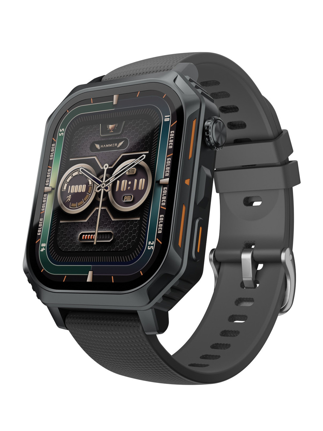 

HAMMER Black & Grey Conquer 2.02" AMOLED Display Rugged Smartwatch with Calling Function