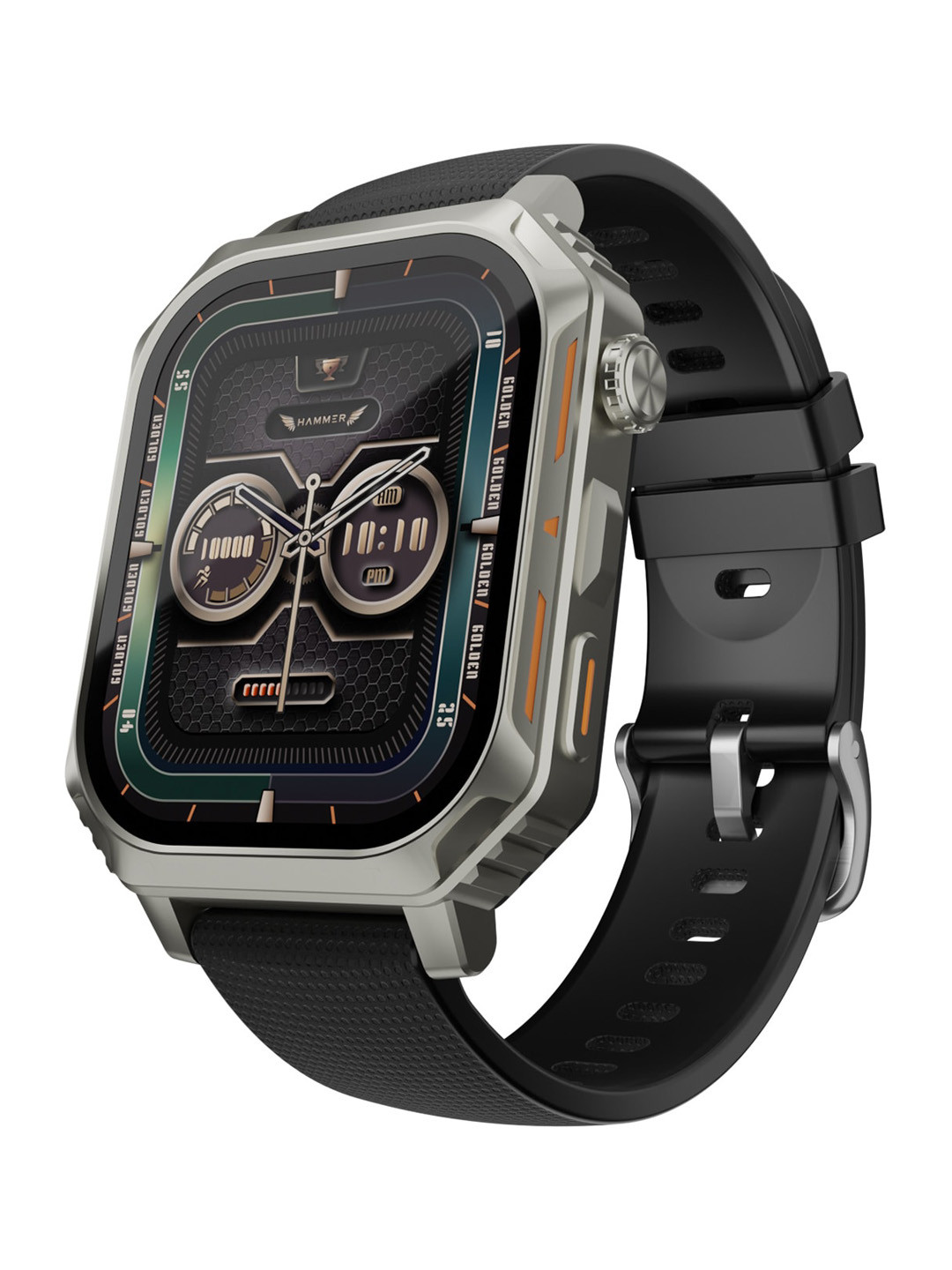

HAMMER Gold & Black Conquer 2.02" AMOLED Display Rugged Smartwatch with Calling Function