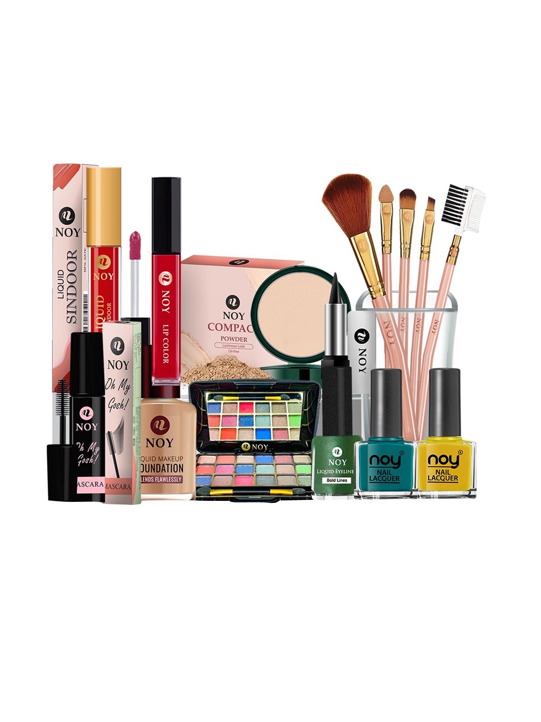 

NOY Icona 15Pcs Makeup Combo - Iconic Fusion For Unforgettable Beauty - Combo No. 1325, Red