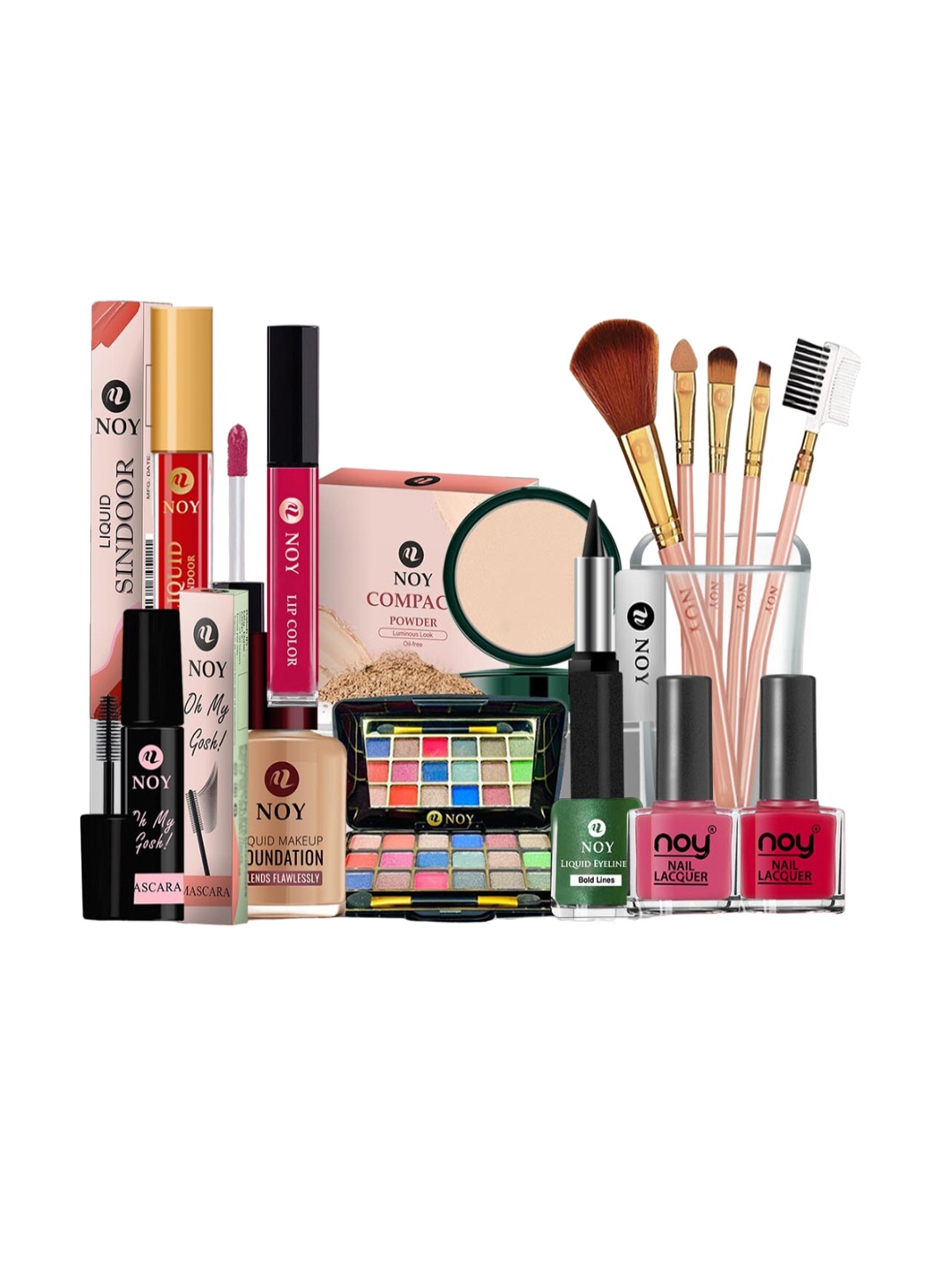 

NOY Envy 15Pcs Makeup Combo - Coveted Combo For Envy-Worthy Looks - Combo No. 1313, Magenta