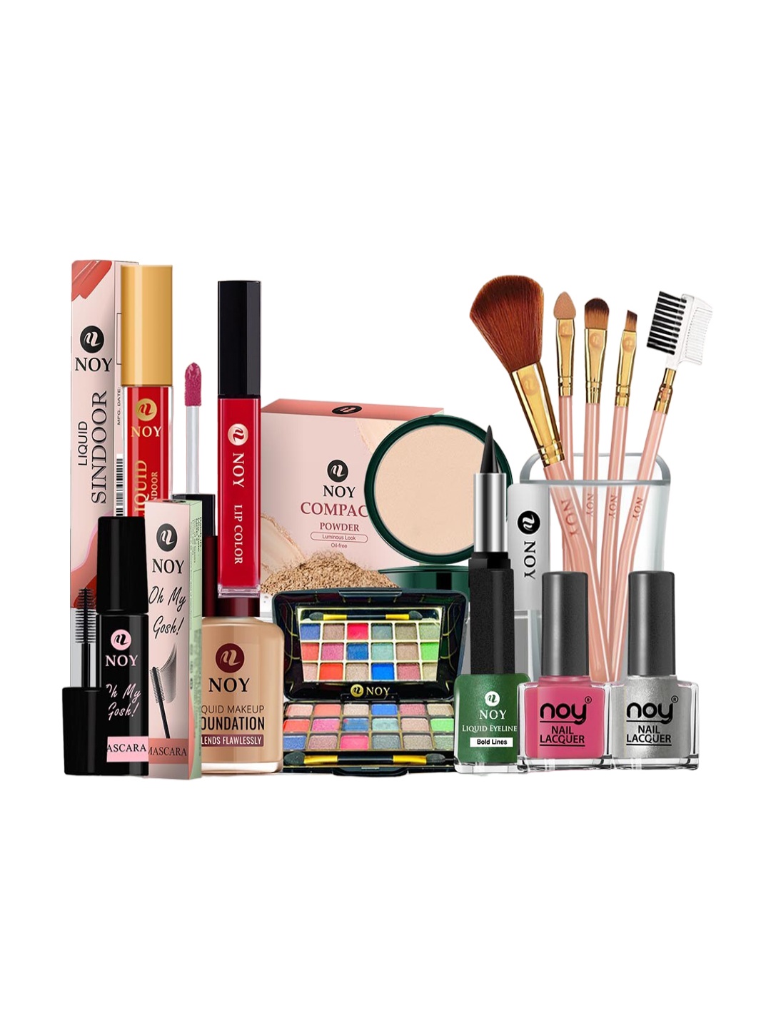 

NOY 15-Pcs Waterproof Make Up Combo No#1301, Red