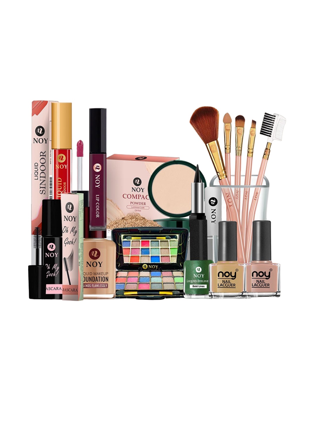 

NOY Set Of 15 Luxurious Beauty Makeup Gift Combo - 1234, Nude