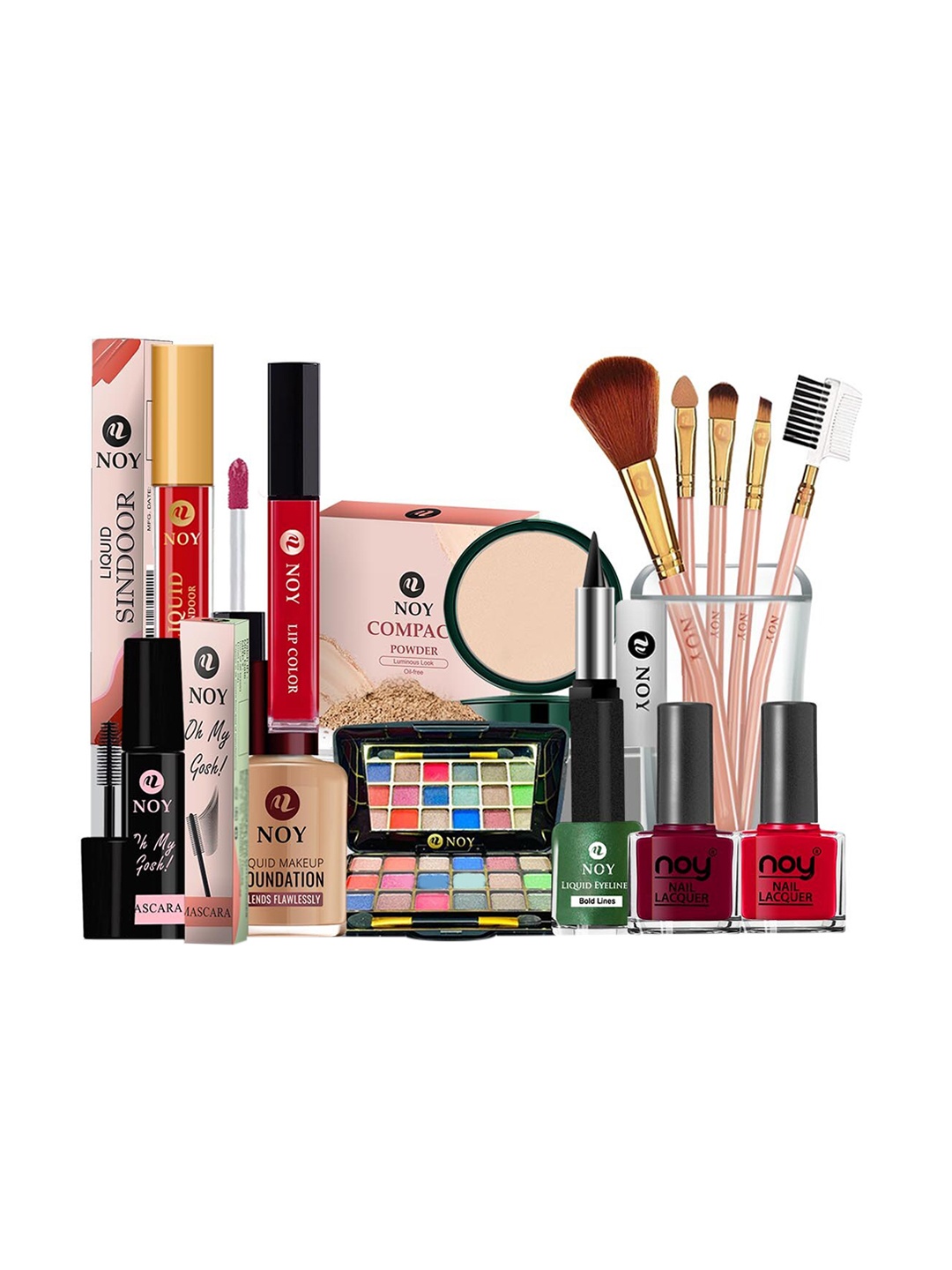 

NOY Set Of 15 Luxurious Beauty Makeup Gift Combo - 1525, Red