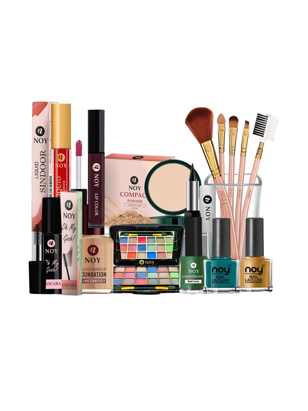 

NOY 15-Pcs Makeup Combo - Dual Delicacy For Radiant Beauty - Combo No 1366, Multi
