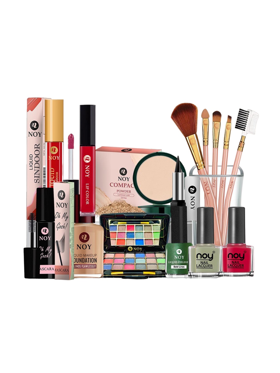 

NOY Luminous 15Pcs Makeup Combo- Dazzling Duo For Luminous Beauty- Combo No 1589, Red