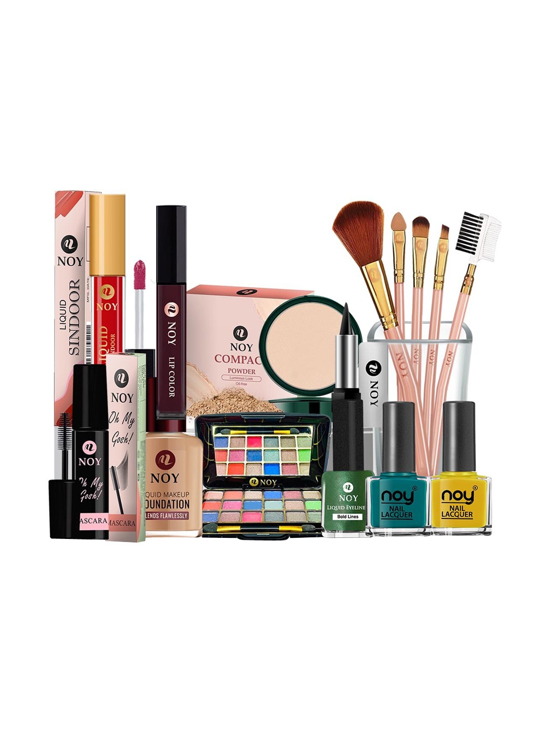 

NOY 15Pcs Luxurious Beauty Essentials - Combo No. 1326, Red