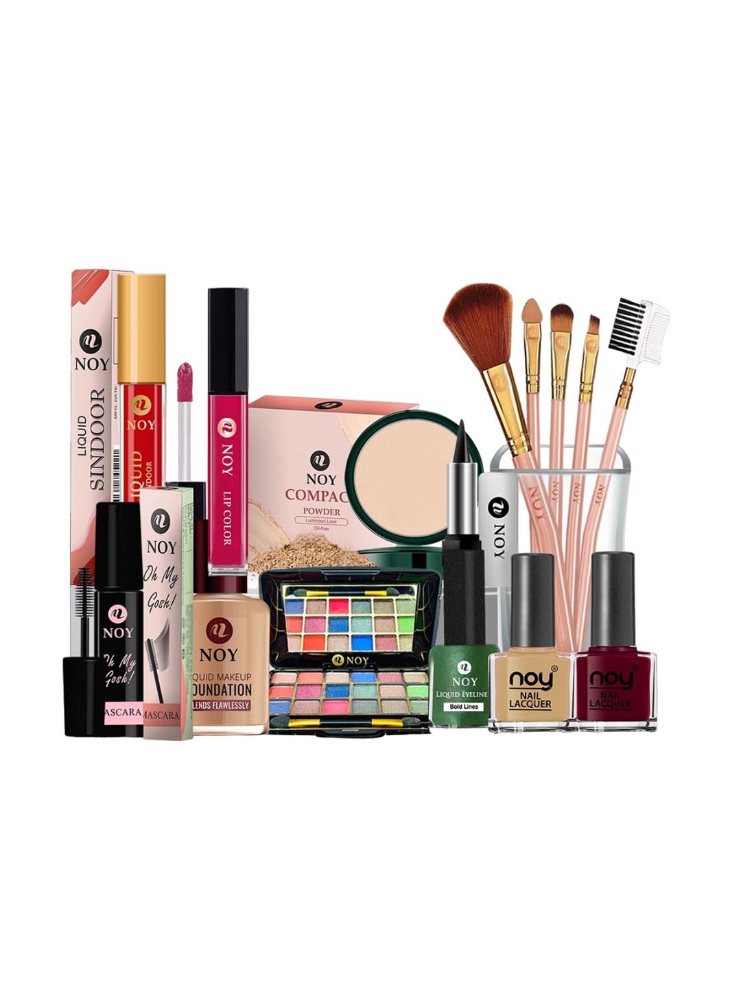 

NOY 15 Pcs Makeup Gift Harmony: Seamless Blend Of Beauty Essentials NO#1185, Magenta