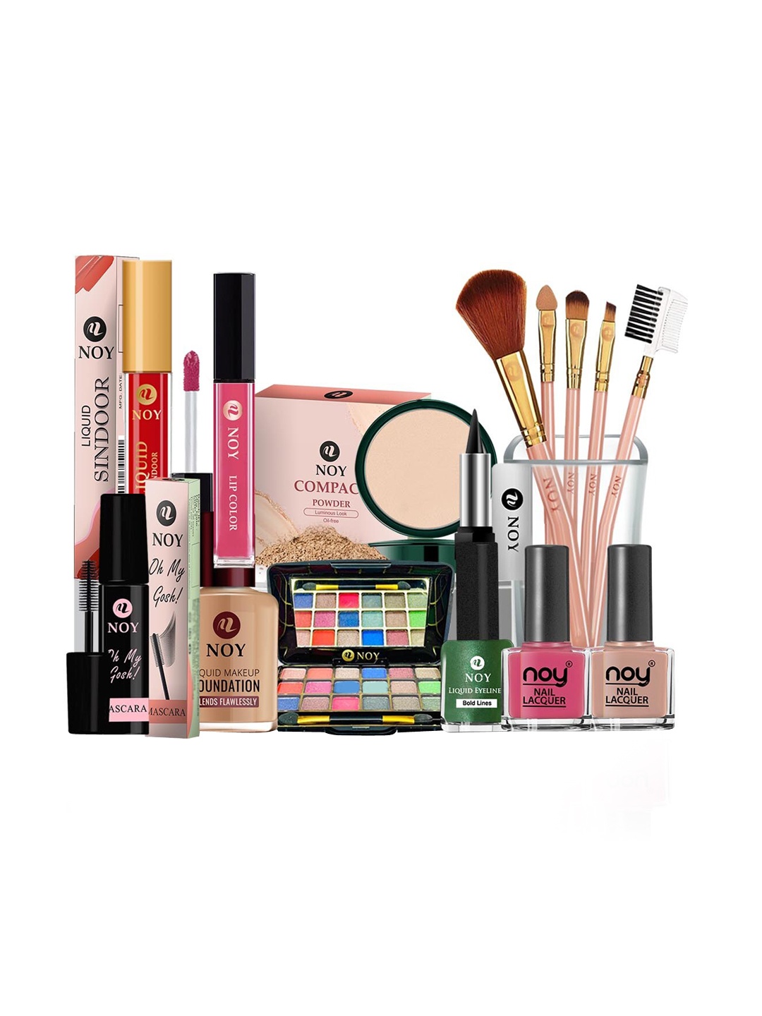 

NOY Essentials 15Pcs Makeup Combo- Must-Have Pairings For Effortless Glam - Combo No 1315, Peach