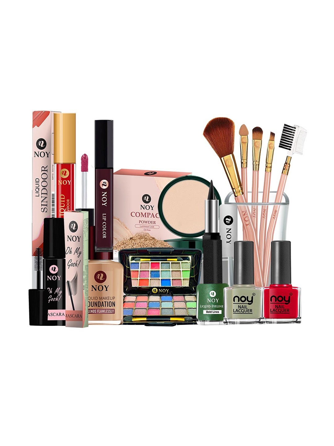 

NOY 15Pcs Makeup Combo- Dual Delicacy For Radiant Beauty- Combo No 1566, Green