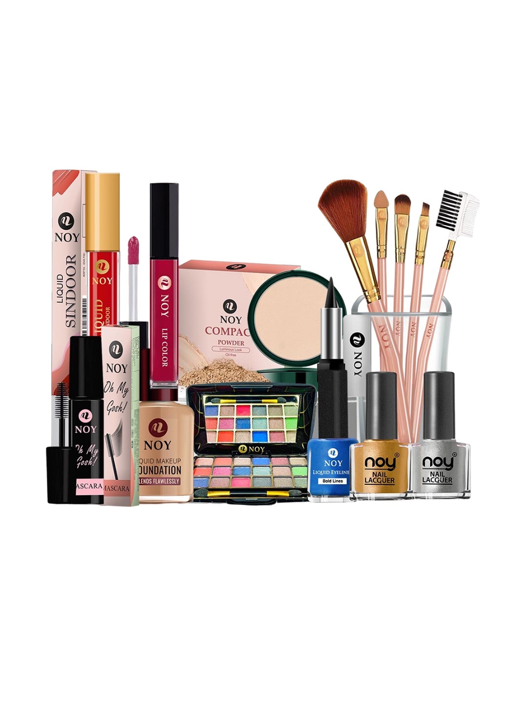 

NOY Elegance 15Pcs Makeup Combo-Elegant Pairing For Timeless Beauty- Combo No 1108, Pink