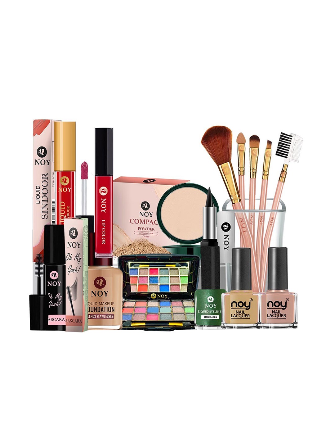 

NOY Essentials 15Pcs Makeup Combo-Must-Have Pairings For Effortless Glam- Combo No 1237, Red