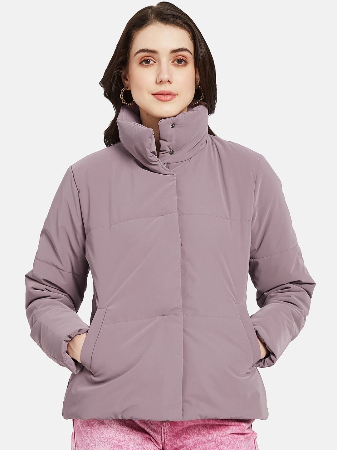 

METTLE Stand Collar Puffer Jacket, Purple