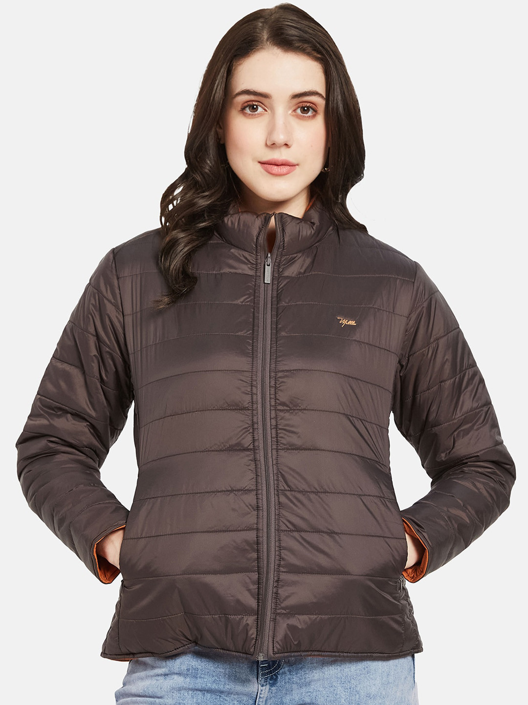 

METTLE Mock Collar Puffer Jacket, Brown