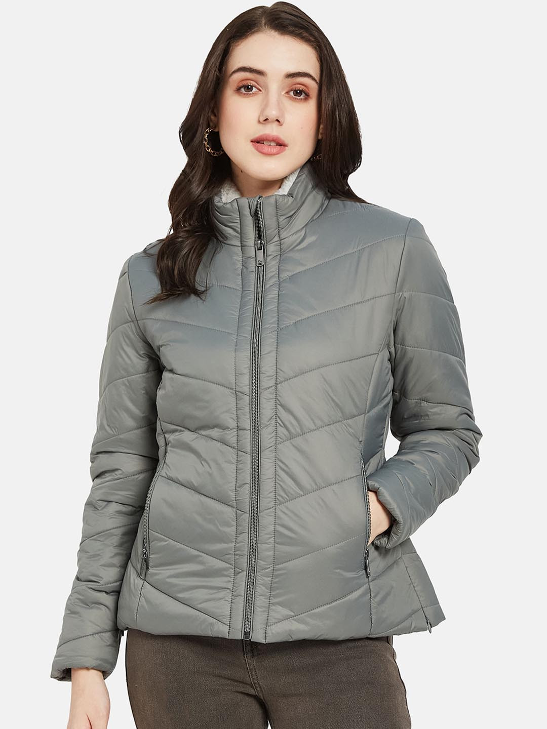 

METTLE Stand Collar Padded Jacket, Olive