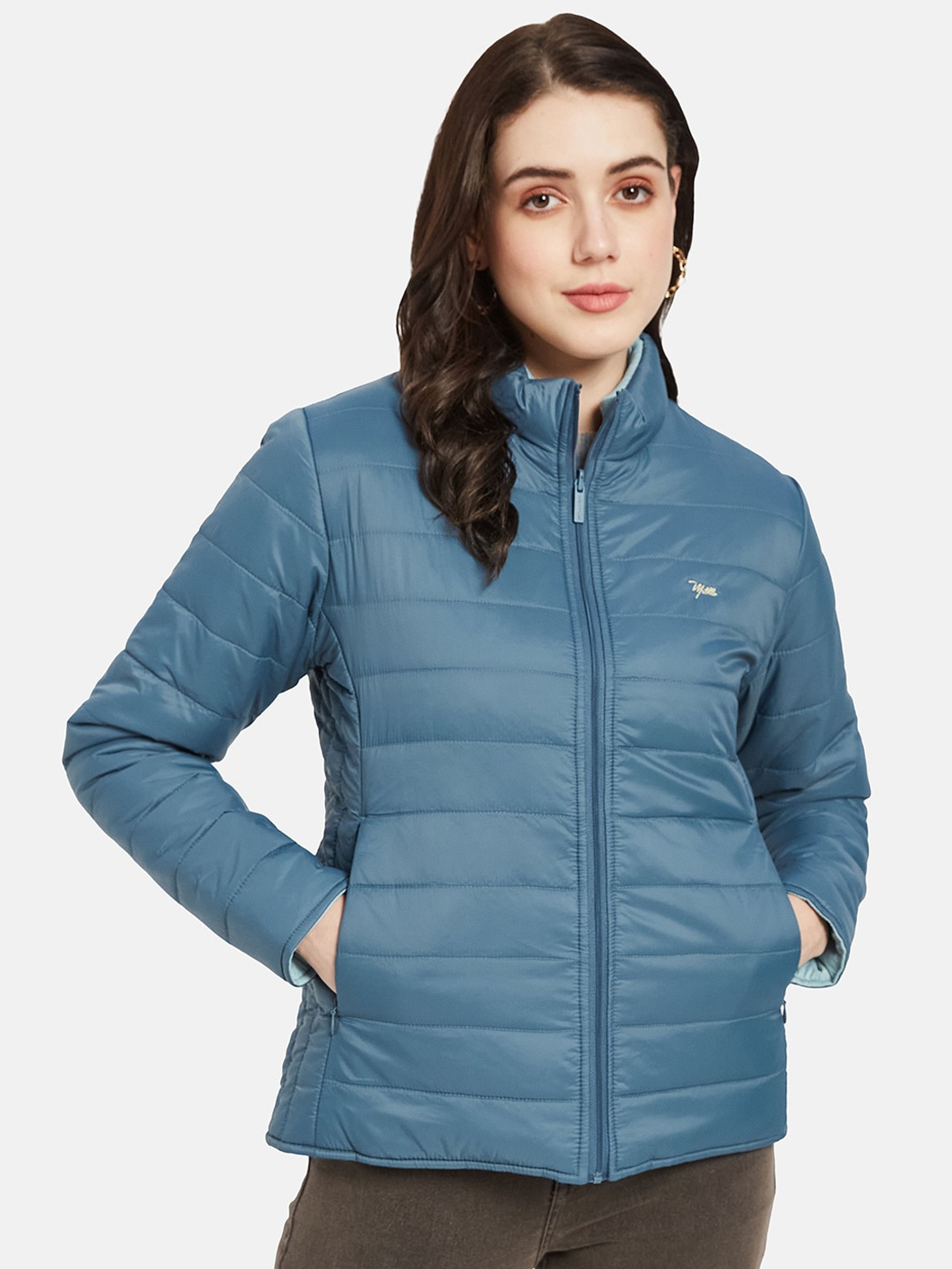 

METTLE Mock Neck Padded Jacket, Blue