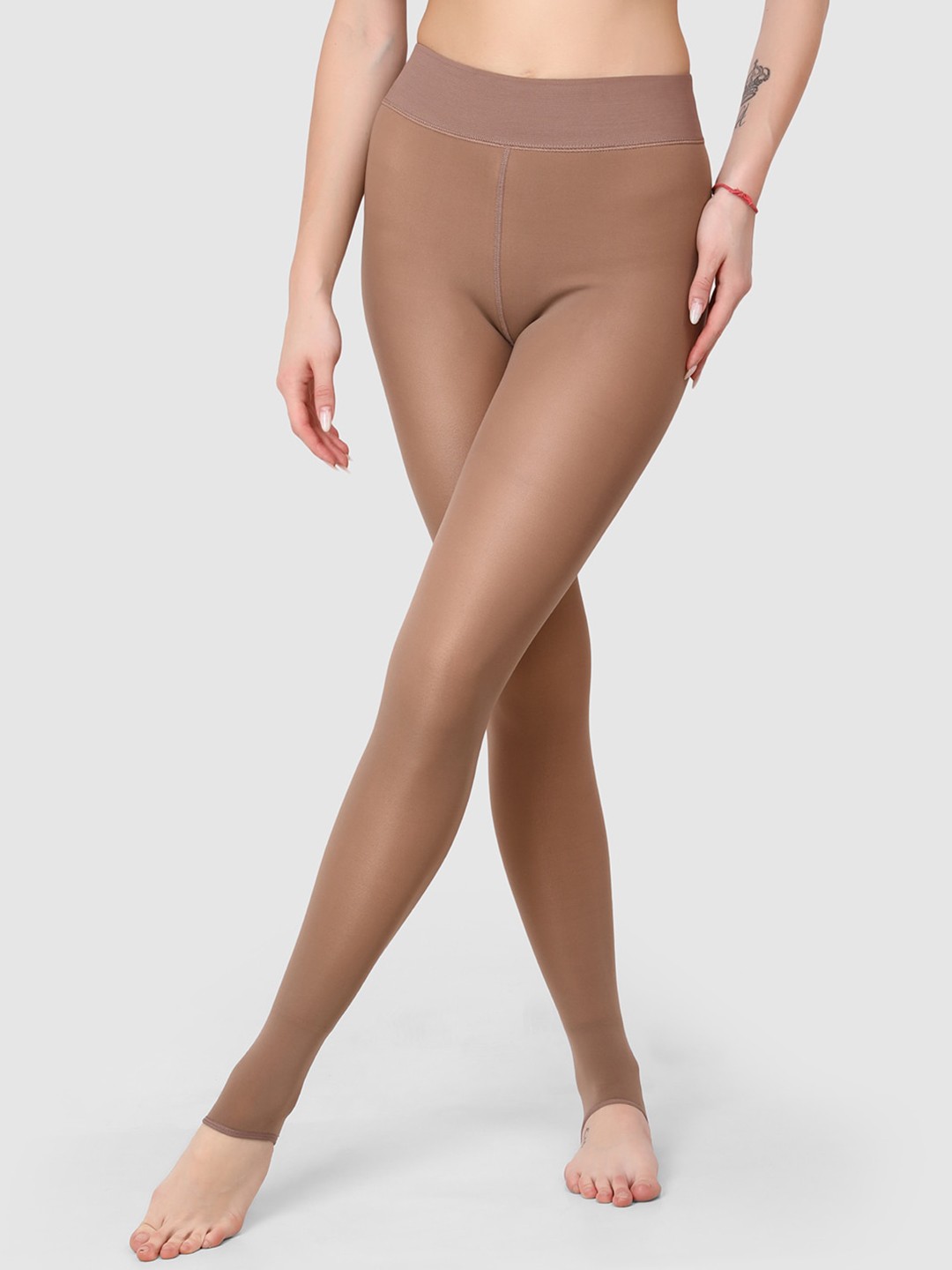 

BRACHY Women Warm Fur Thermal Leggings, Coffee brown