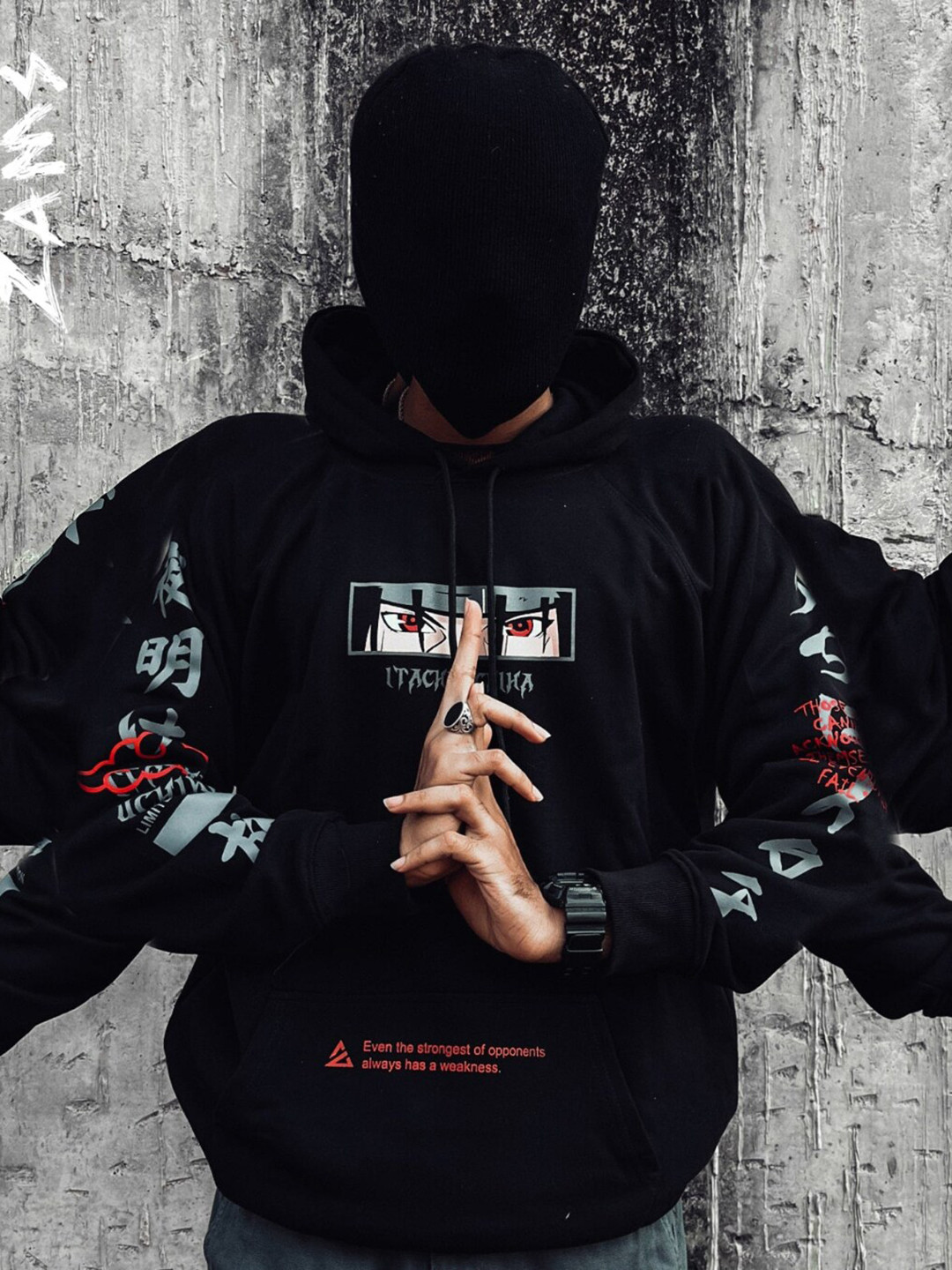 

ZAMS Unisex Graphic Printed Hooded Cotton Bomber Jackets, Black