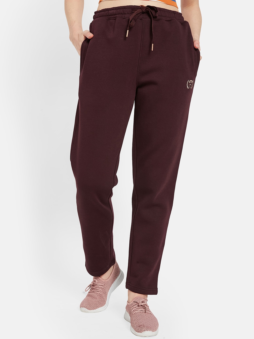 

METTLE Women Mid Rise Track Pants, Brown