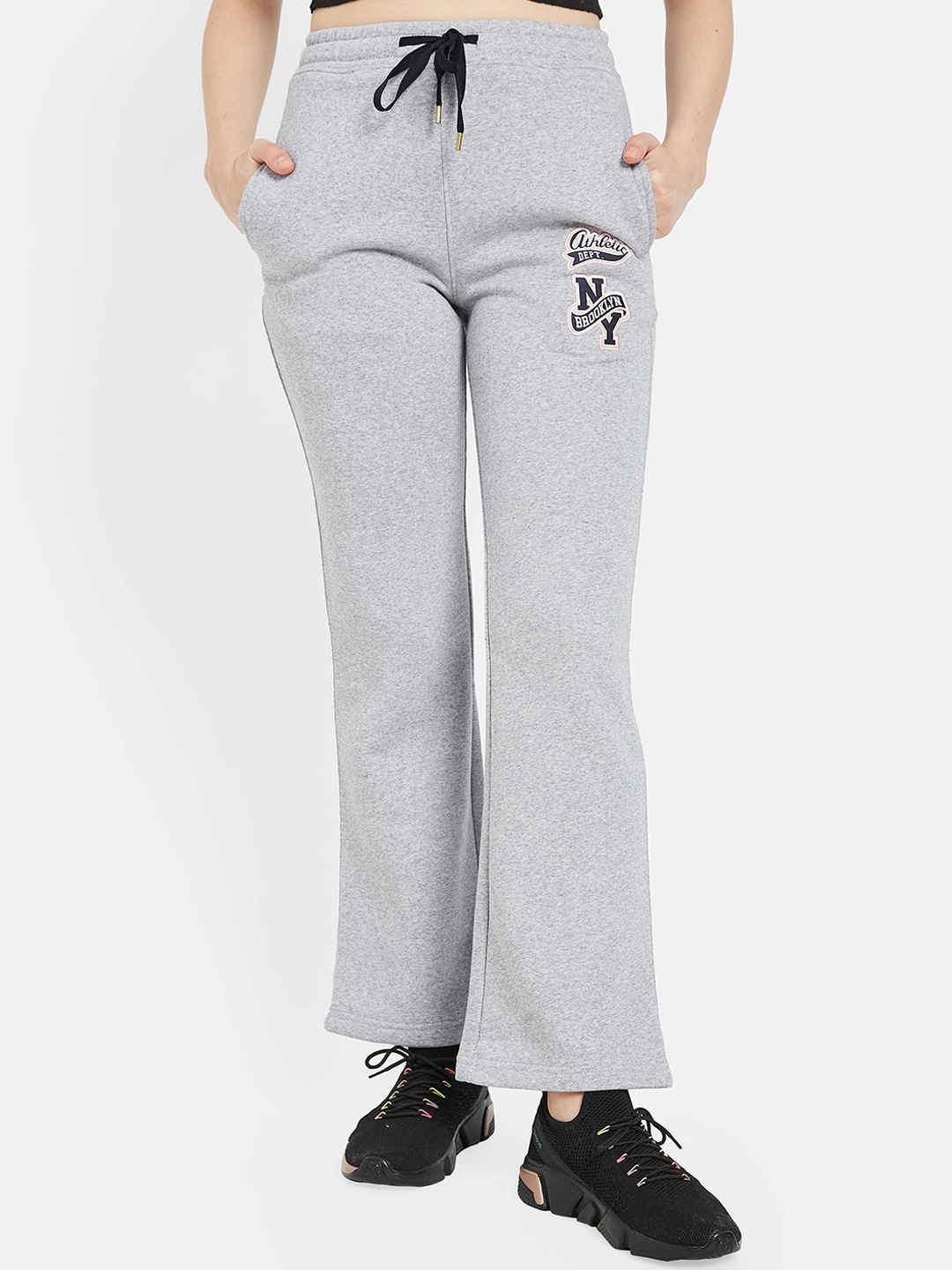 

METTLE Women Cotton Track Pants, Grey