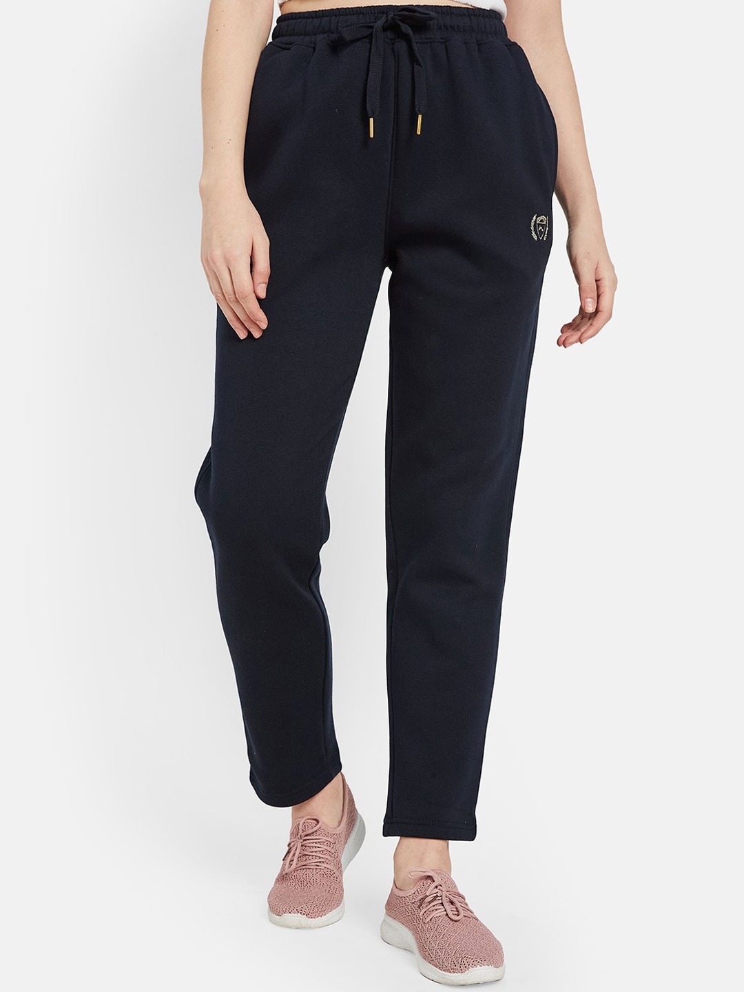 

METTLE Women Cotton Track Pants, Navy blue