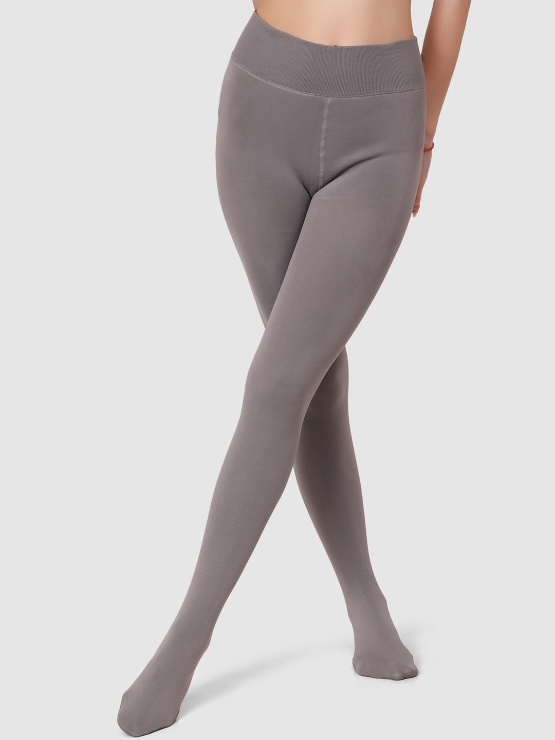 

BRACHY High-Rise Slim Fit Fur Thermal Stockings, Grey